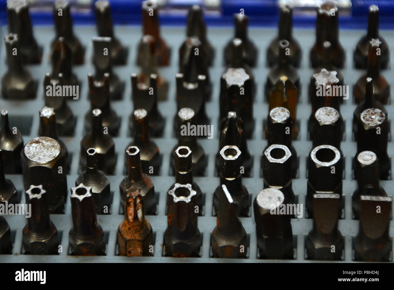 screwdriver tool heads, multiple screw head tool set Stock Photo Alamy