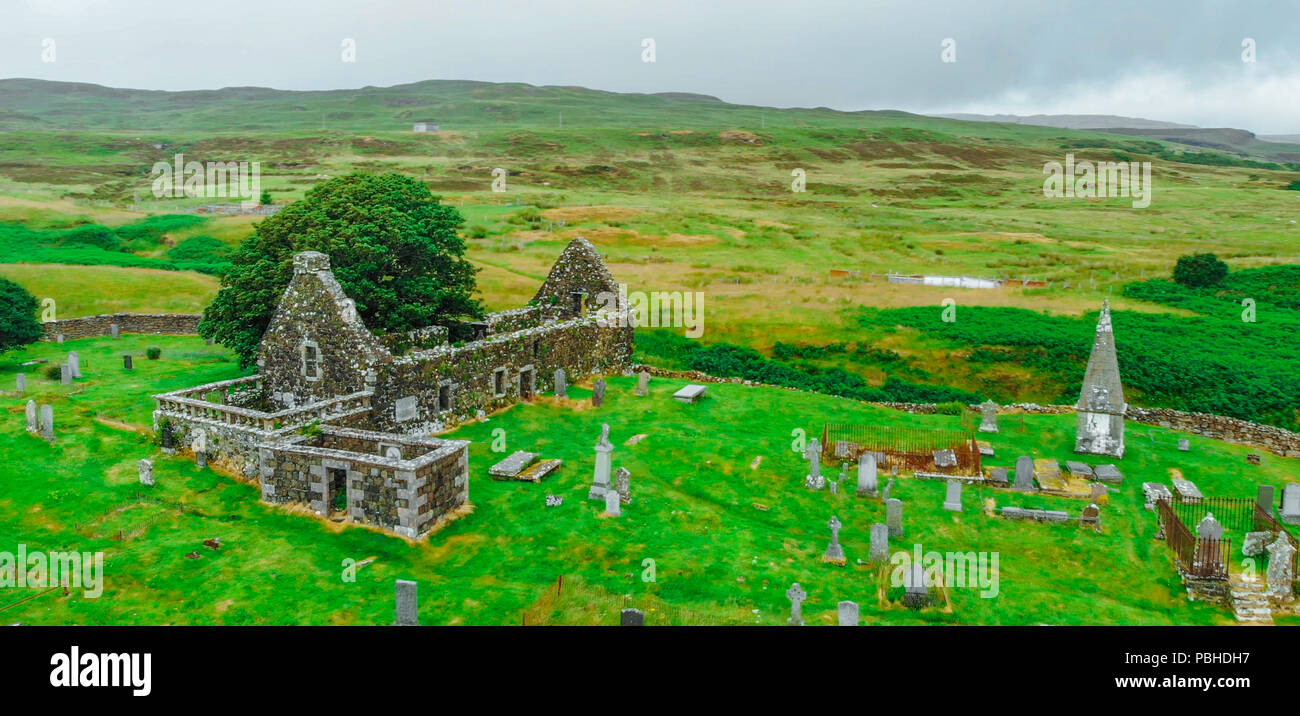 Typical views in the Scottish Highlands - aerial view Stock Photo