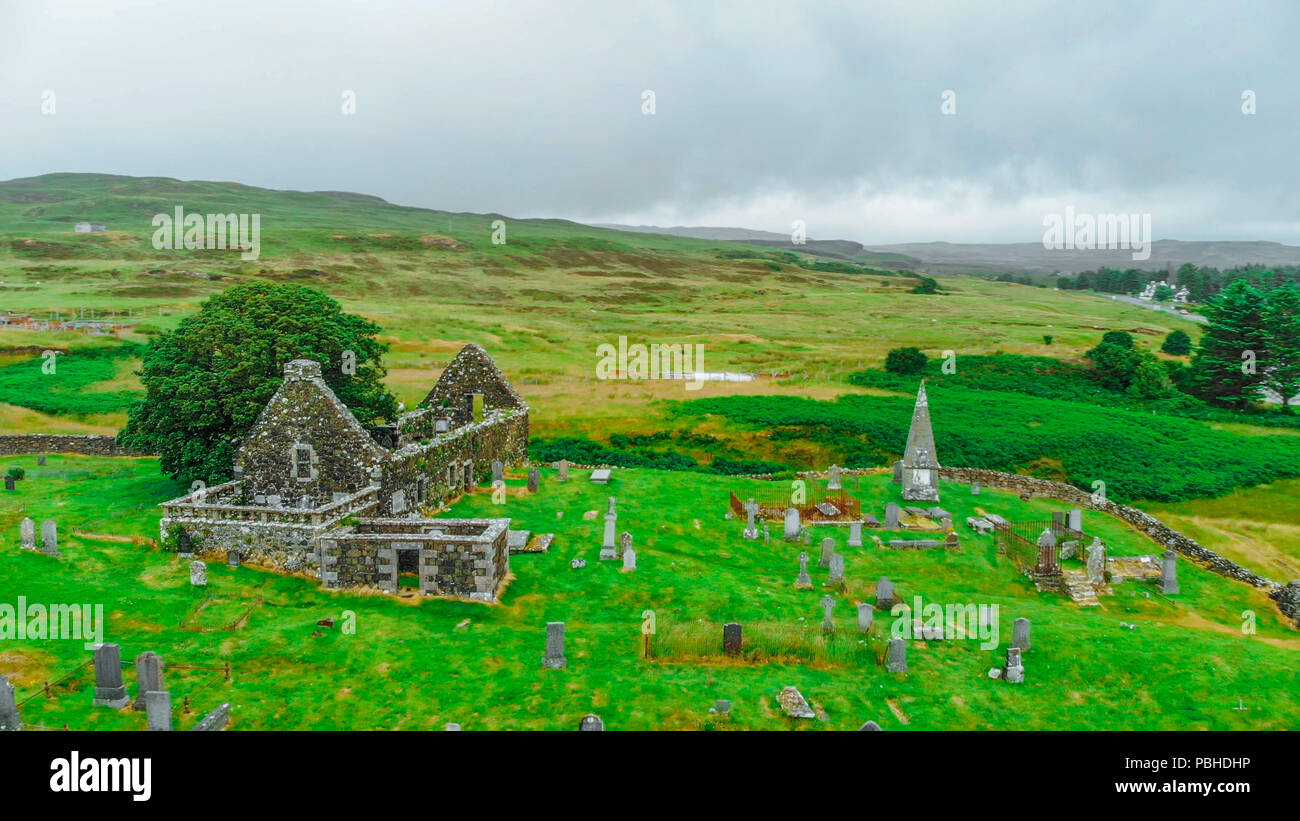 Typical views in the Scottish Highlands - aerial view Stock Photo