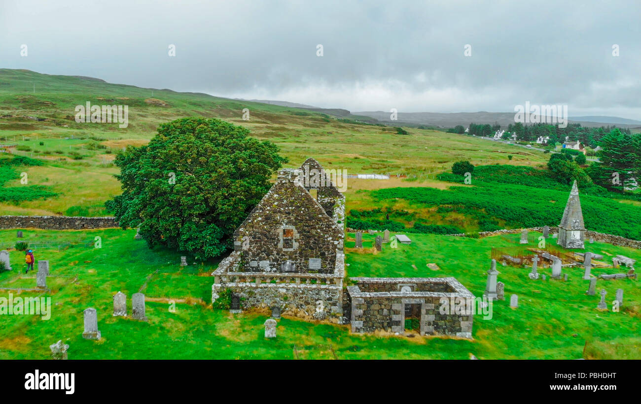 Typical views in the Scottish Highlands - aerial view Stock Photo