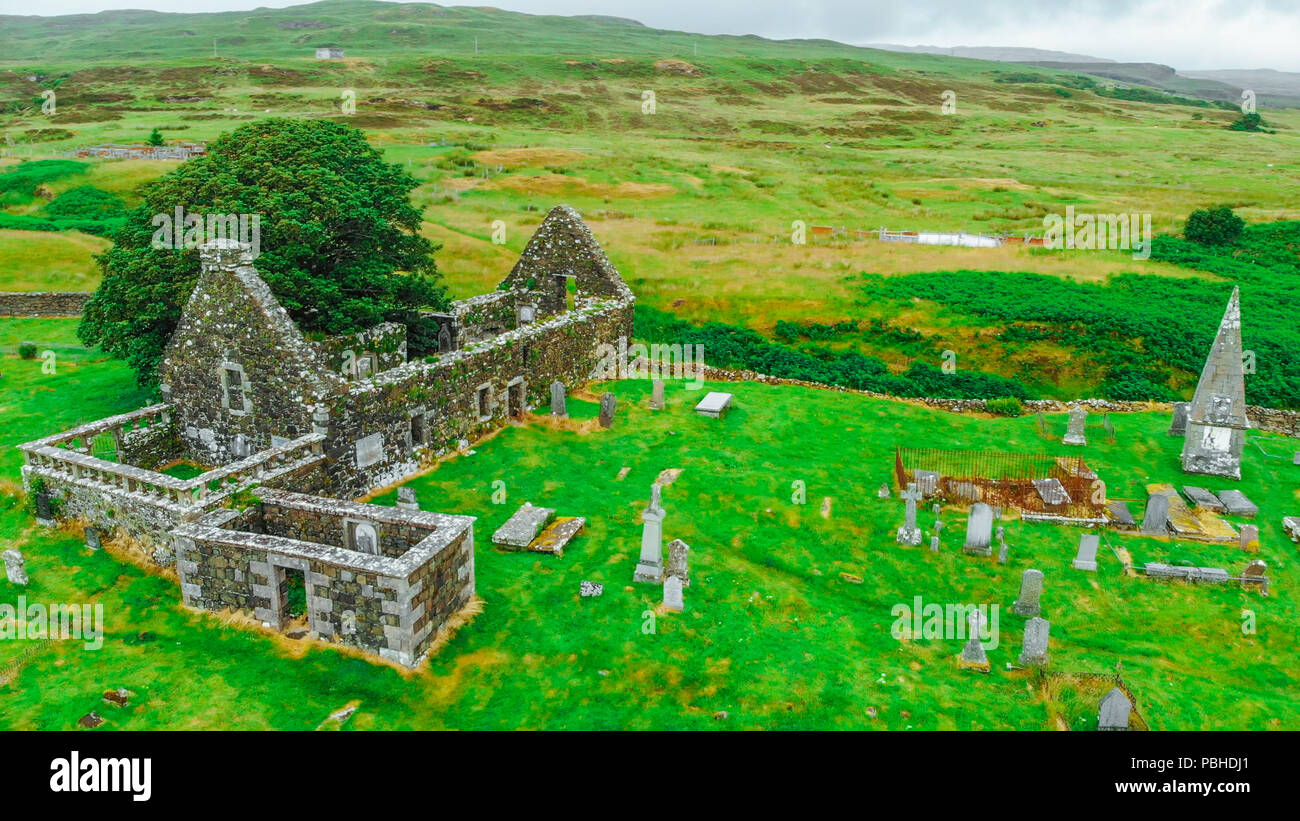 Typical views in the Scottish Highlands - aerial view Stock Photo