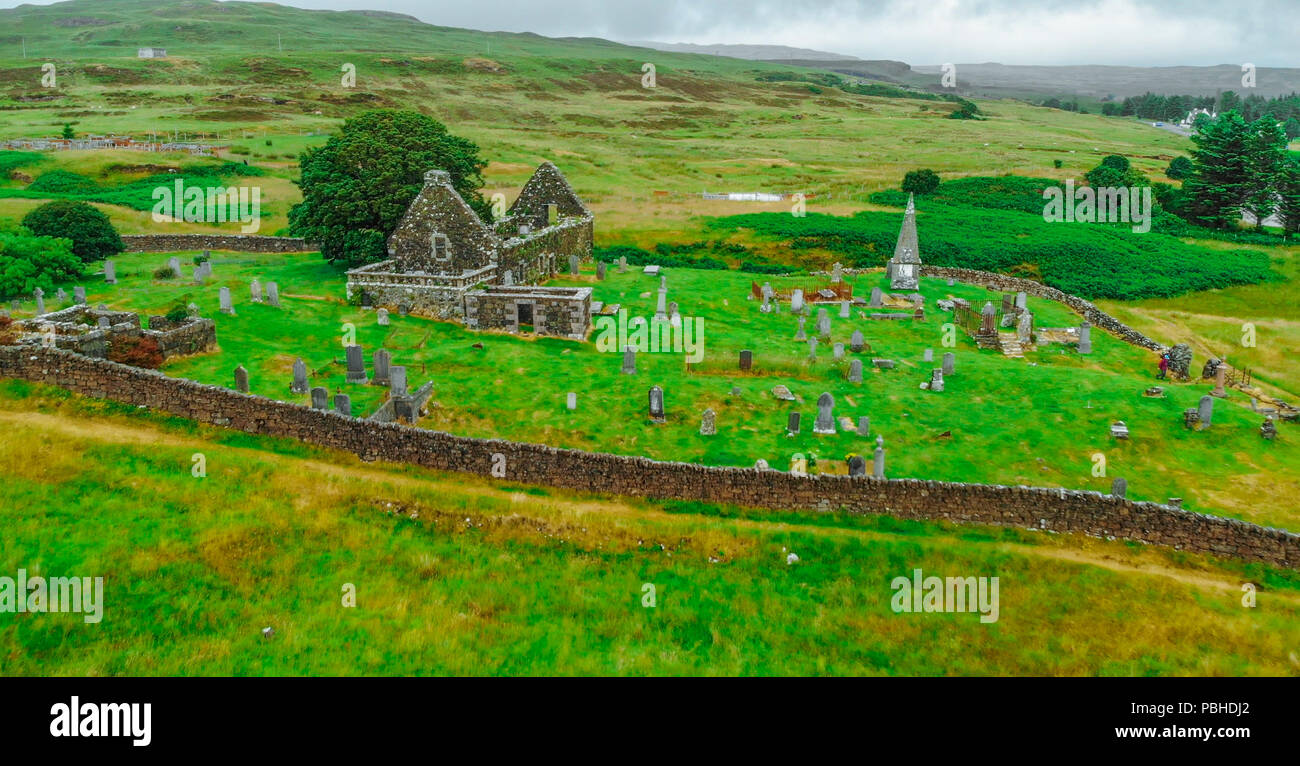 Typical views in the Scottish Highlands - aerial view Stock Photo