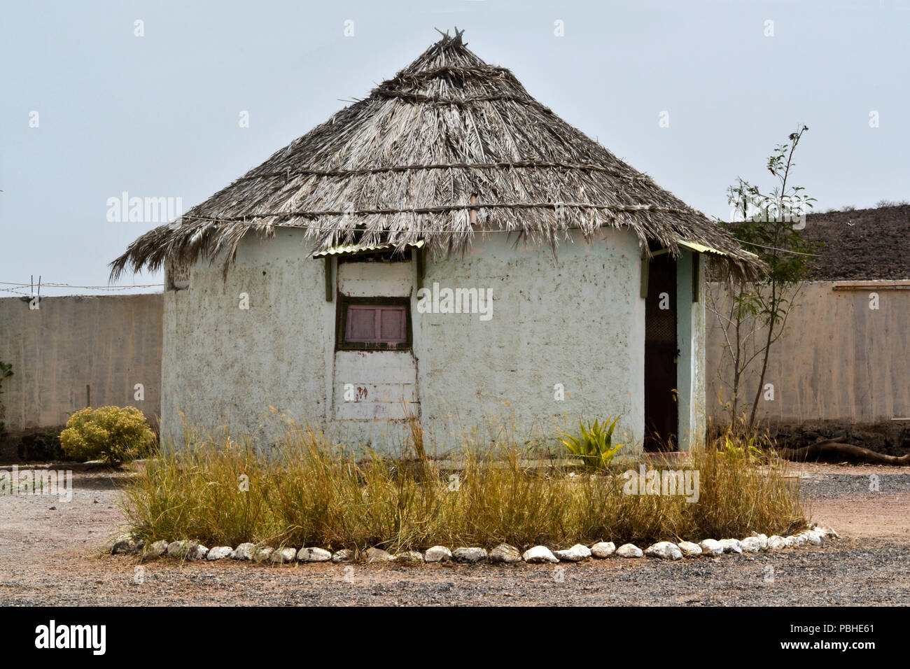 Rounded Djiboutian huts in a village in Arta Region, Djibouti Horn of Africa Stock Photo