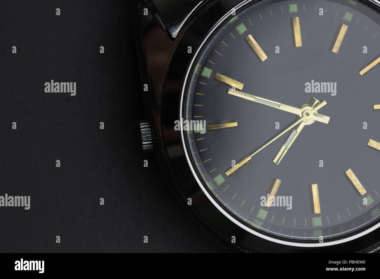 close up luxury watch on black background Stock Photo - Alamy