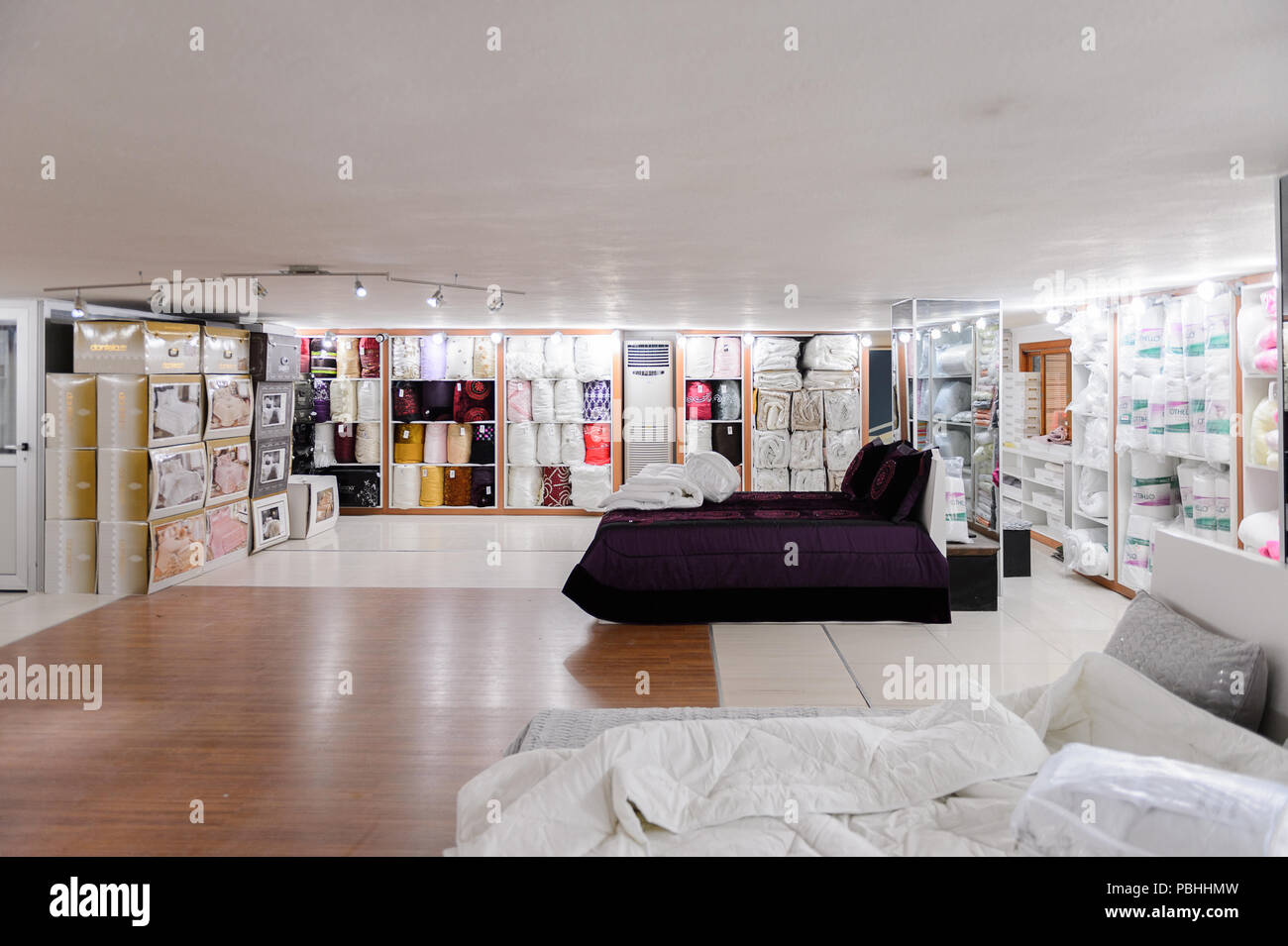 PAMUKKALE, TURKEY APR 18, 2015 Interior of the Varol textil factory