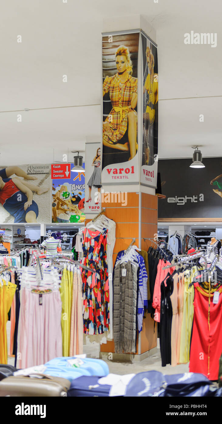 PAMUKKALE, TURKEY APR 18, 2015 Interior of the Varol textil factory