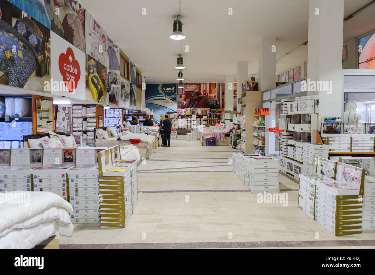 PAMUKKALE, TURKEY APR 18, 2015 Varol textil factory shop in Turkey
