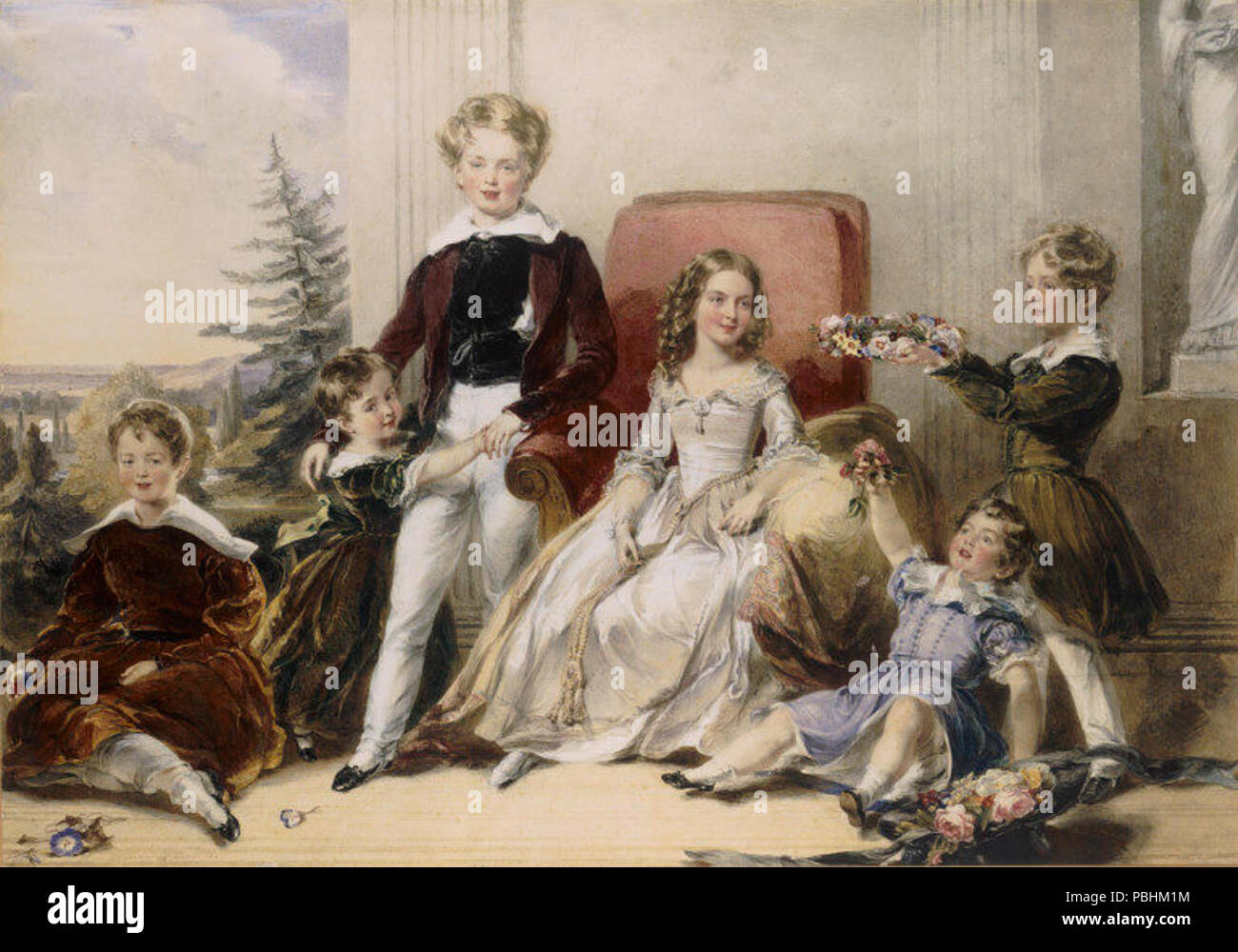 1701 The six children of Elhanan Bicknell Esq Stock Photo