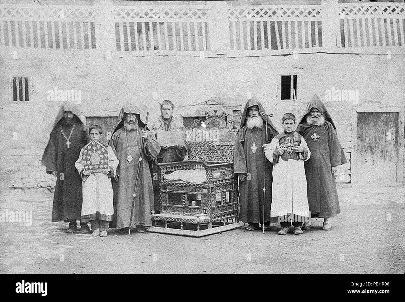 1745 Throne of King Senekerim-Hovhannes of Vaspurakan in Varagavank Stock Photo