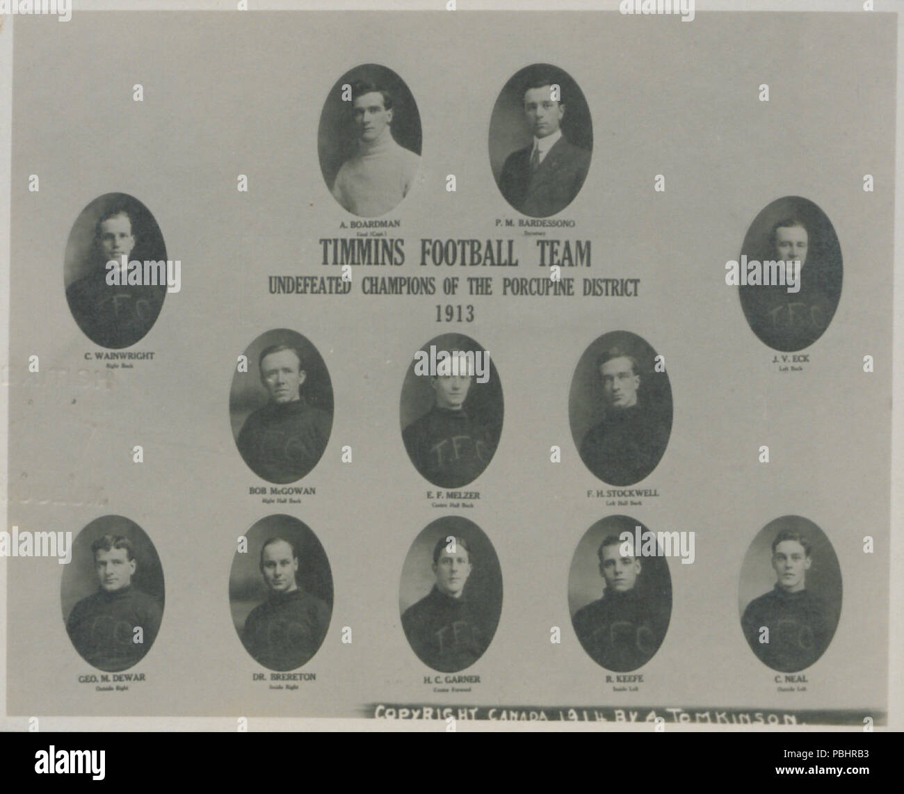 Timmons football team undefeated champions of the porcupine district hi