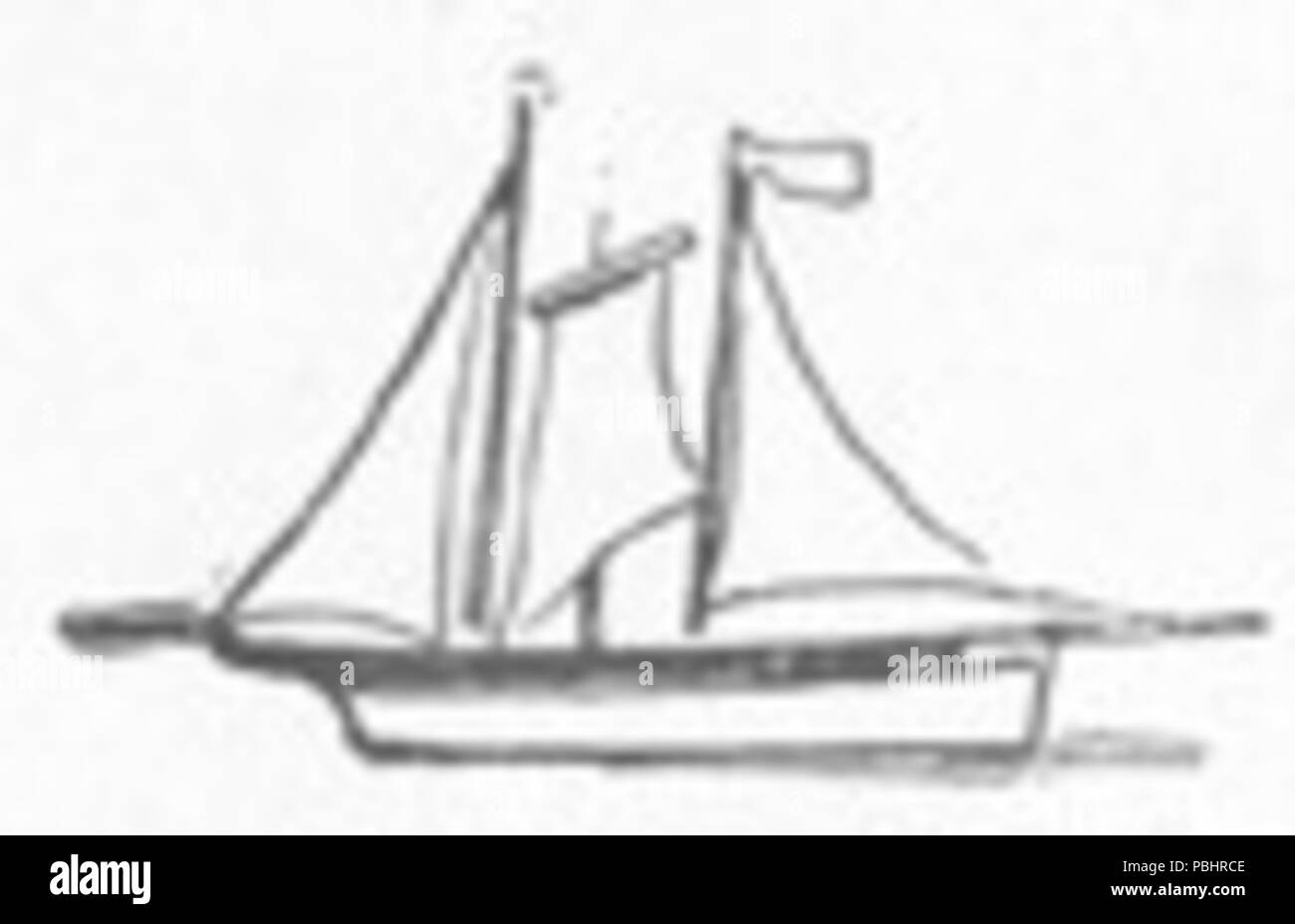 1751 Tiny Yacht Stock Photo