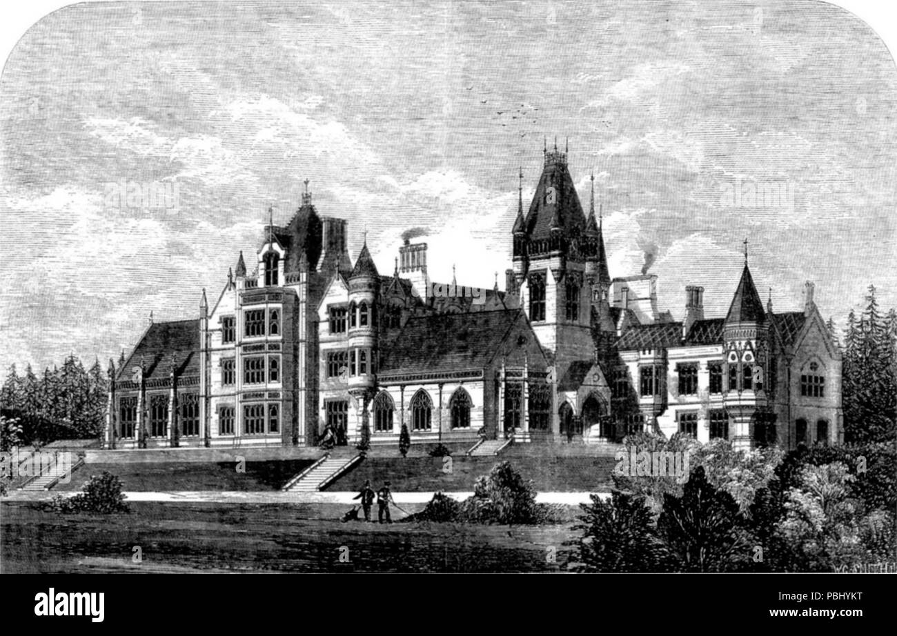 Victorian era gothic revival architecture Black and White Stock Photos ...