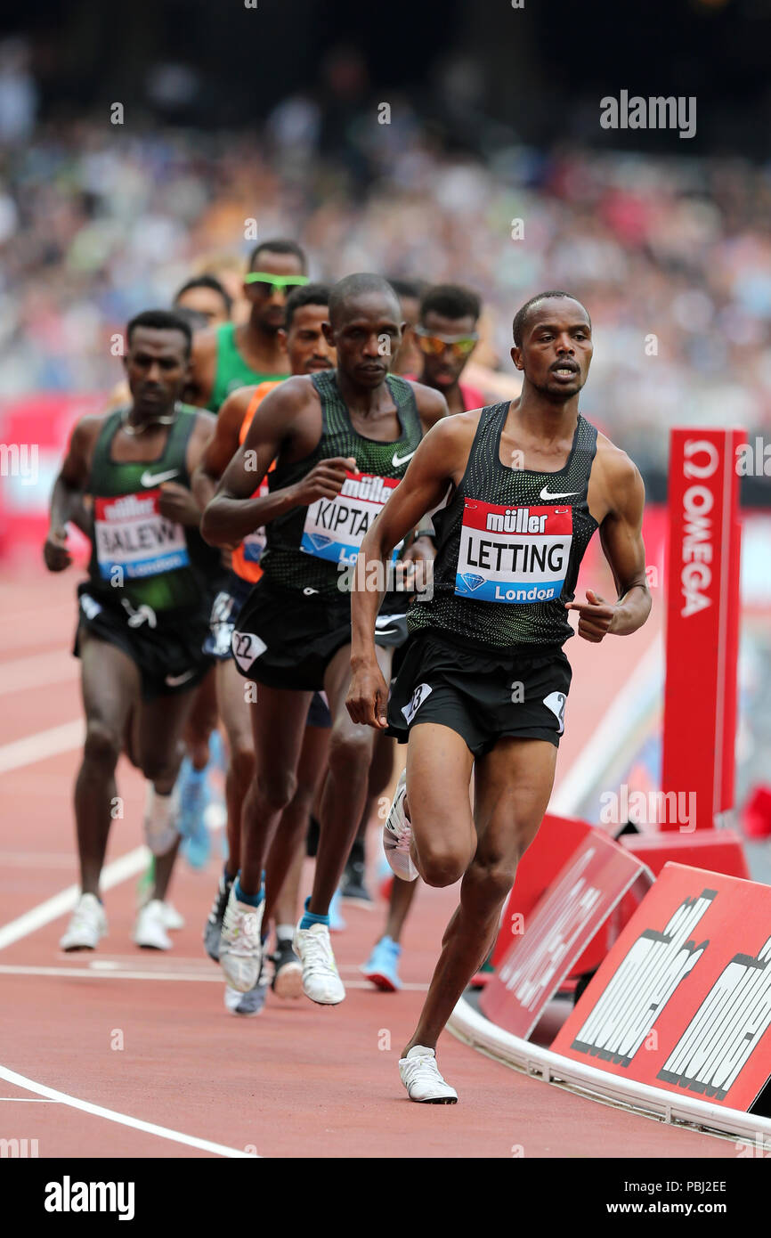 Vincent LETTING (Kenya) competing in the Men's 5000m Final at the 2018, IAAF Diamond League, Anniversary Games, Queen Elizabeth Olympic Park, Stratford, London, UK. Stock Photo
