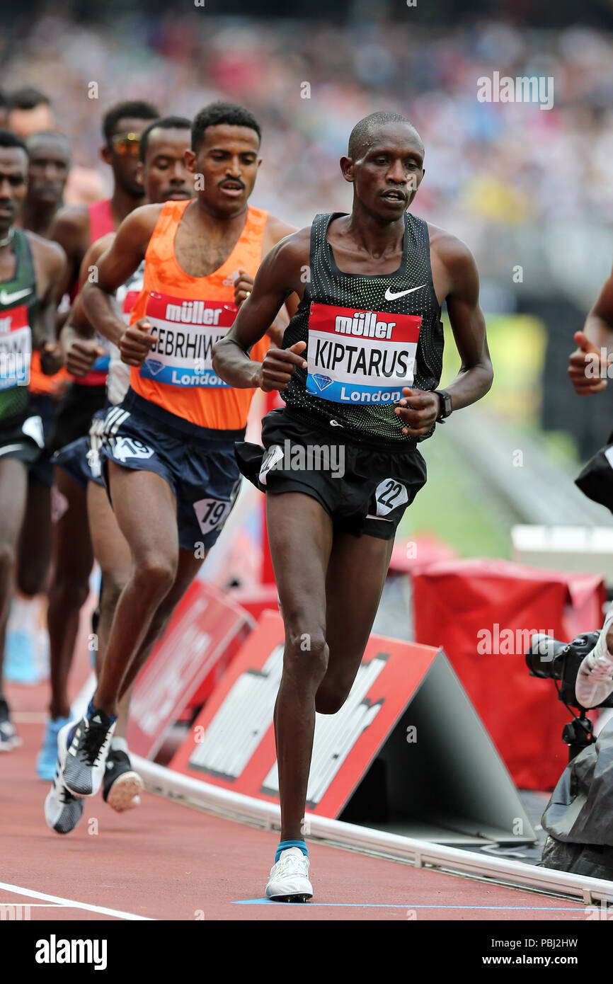 Dominic Chemut KIPTARUS (Kenya) competing in the Men's 5000m Final at the 2018, IAAF Diamond League, Anniversary Games, Queen Elizabeth Olympic Park, Stratford, London, UK. Stock Photo