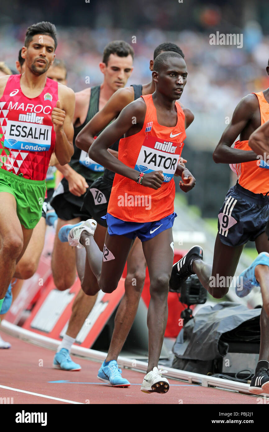 Richard YATOR (Kenya) competing in the Men's 5000m Final at the 2018, IAAF Diamond League, Anniversary Games, Queen Elizabeth Olympic Park, Stratford, London, UK. Stock Photo