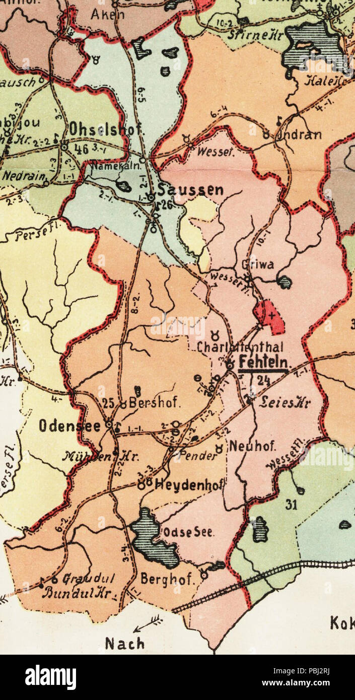 1805 Vietalva kihelkonna mõisad (1903) Stock Photo