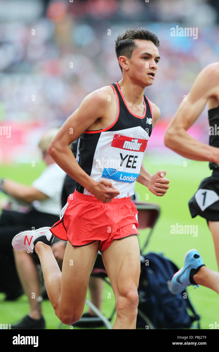 Alexander YEE (Great Britain) competing in the Men's 5000m Final at the 2018, IAAF Diamond League, Anniversary Games, Queen Elizabeth Olympic Park, Stratford, London, UK. Stock Photo