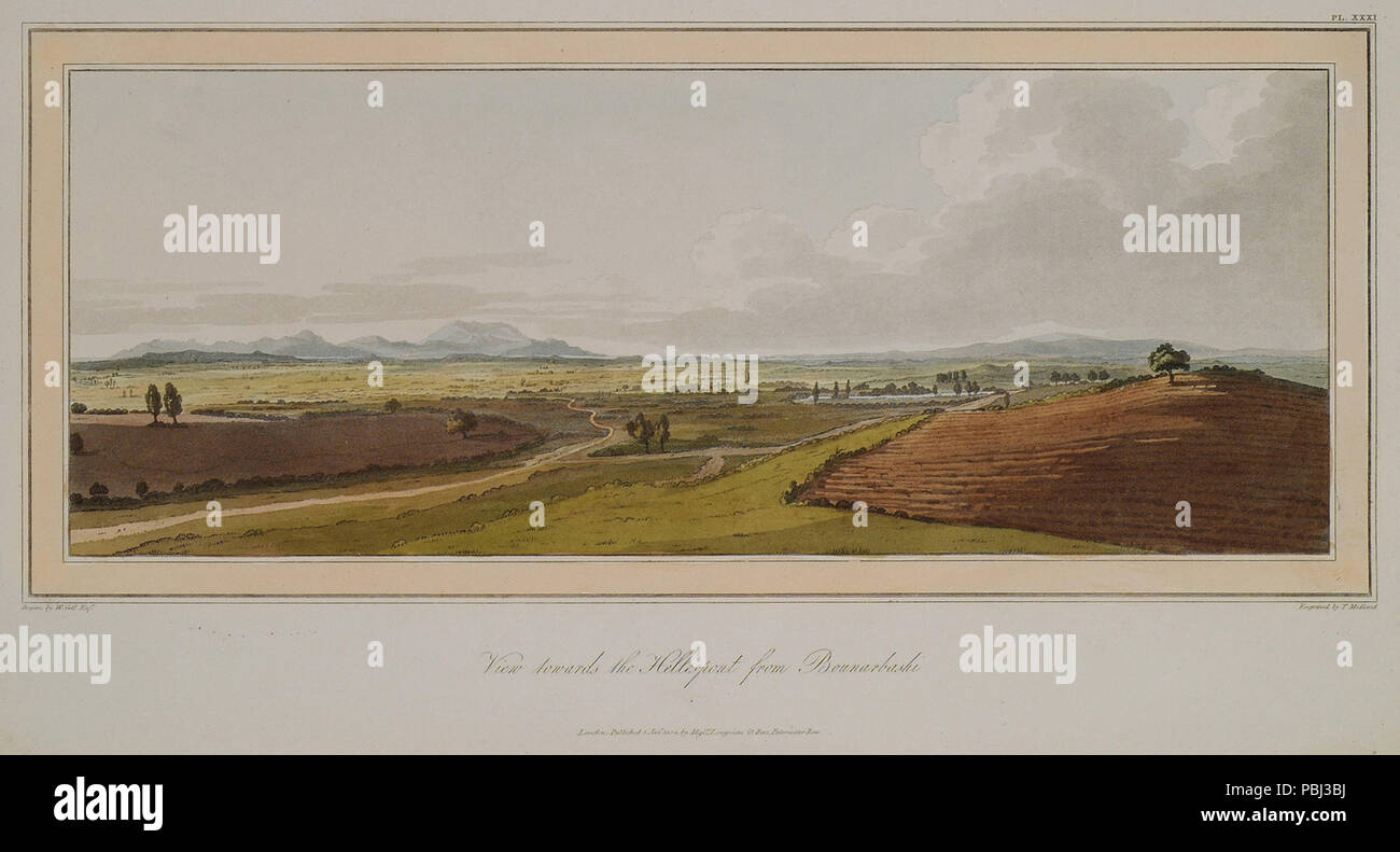 1818 View towards the Hellespont from Bounarbashi - Gell William Sir - 1804 Stock Photo