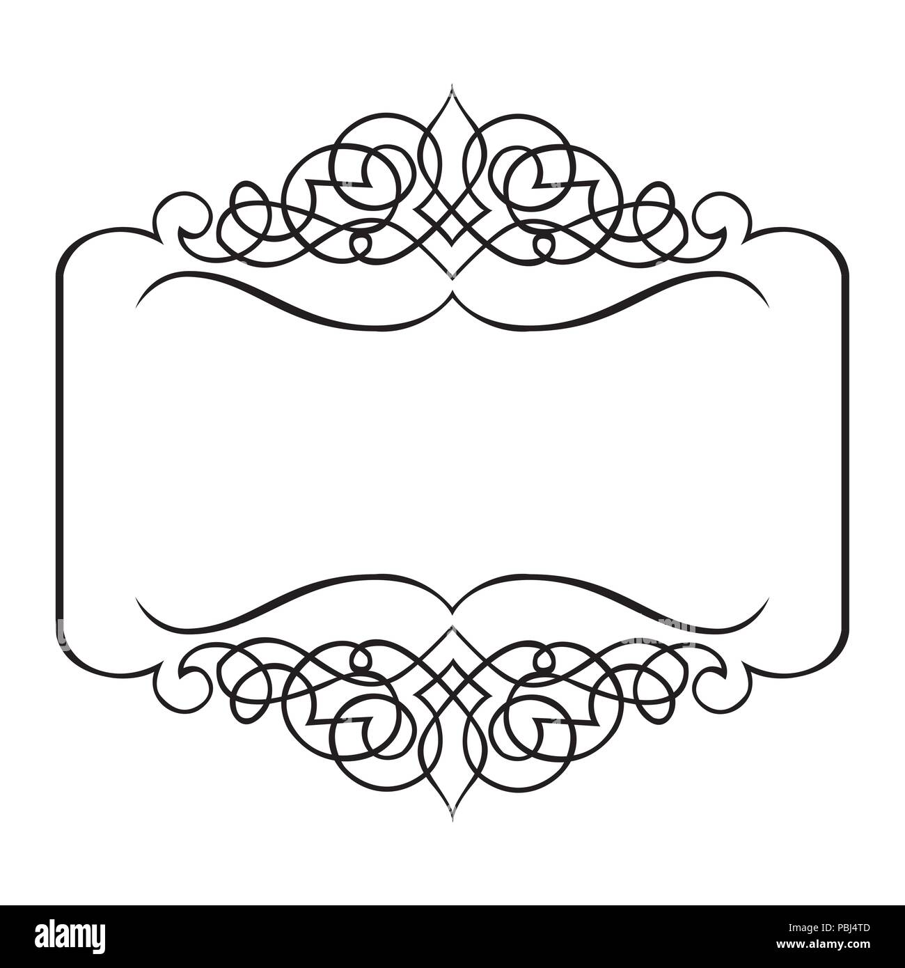 Decorative ribbon frame, artistic border Stock Vector