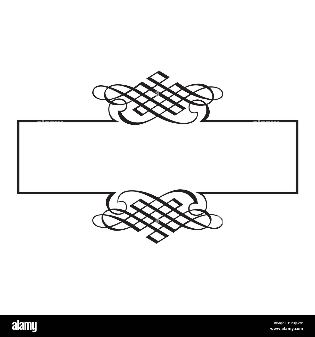 Decorative ribbon frame, artistic border Stock Vector