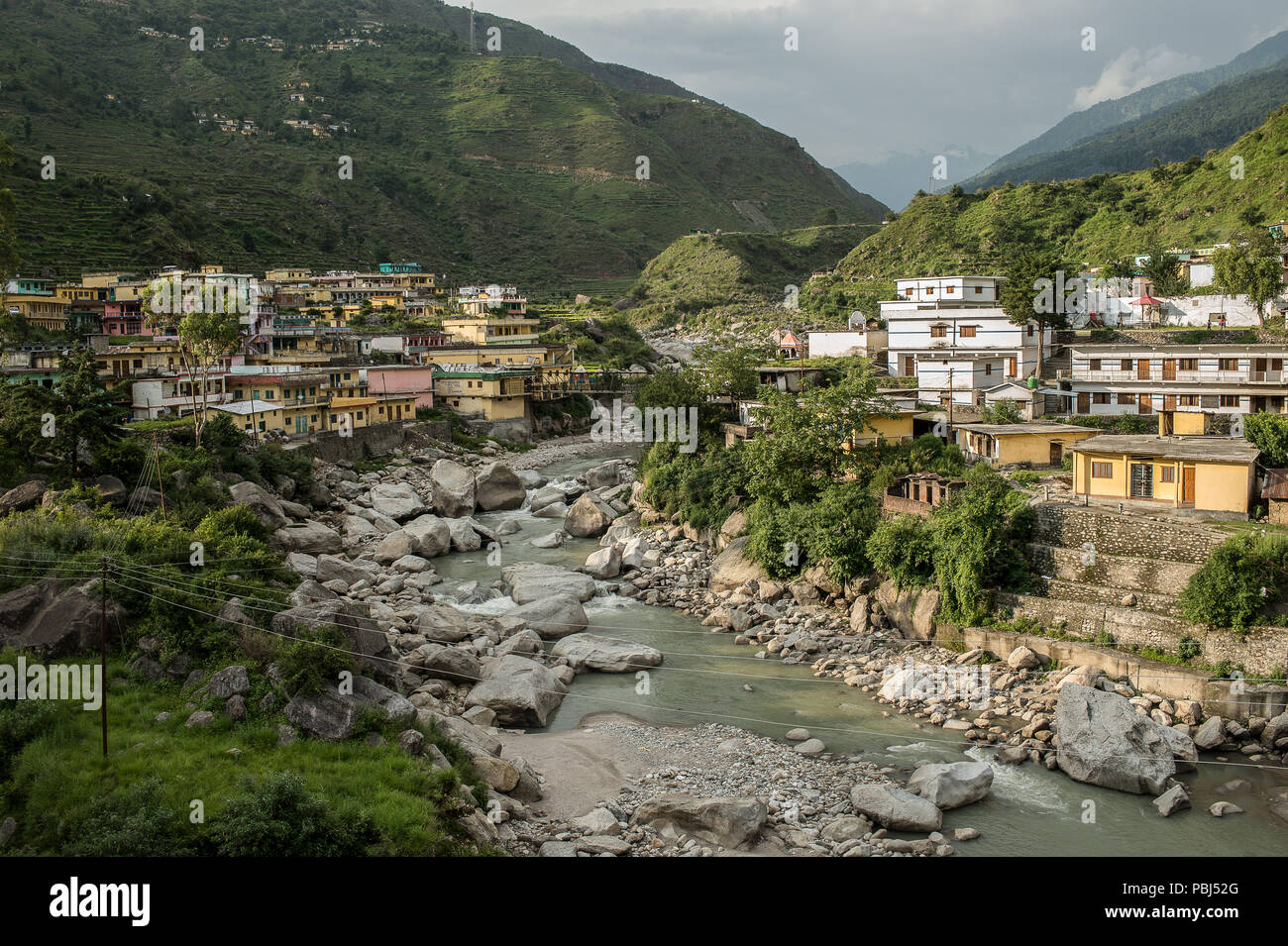 Pre-himalayan small village of Ghuttu, Uttarakhand, India, Asia Stock Photo