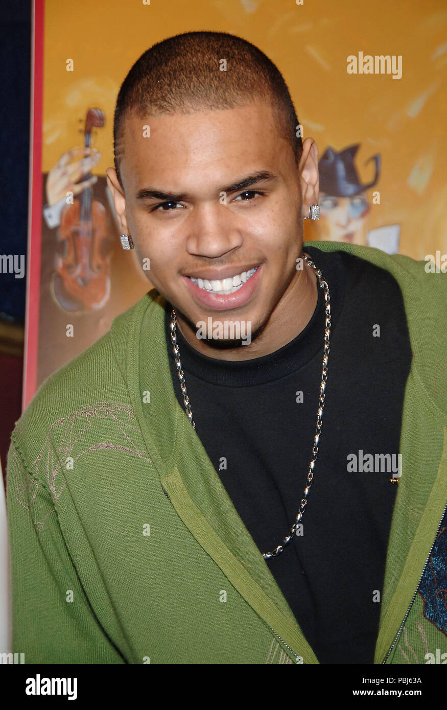 Chris Brown at the 49th GRAMMYs Nominations at the Music Box @ The Fonda Theatre In Los Angeles.  headshot eye contact smileBrownChris031 Red Carpet Event, Vertical, USA, Film Industry, Celebrities,  Photography, Bestof, Arts Culture and Entertainment, Topix Celebrities fashion /  Vertical, Best of, Event in Hollywood Life - California,  Red Carpet and backstage, USA, Film Industry, Celebrities,  movie celebrities, TV celebrities, Music celebrities, Photography, Bestof, Arts Culture and Entertainment,  Topix, headshot, vertical, one person,, from the year , 2006, inquiry tsuni@Gamma-USA.com Stock Photo