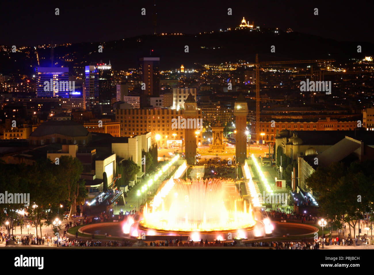 Magic fountain in city Barcelona, Spain Stock Photo Alamy