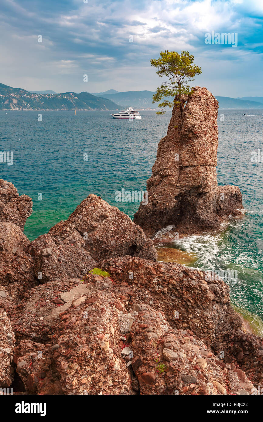 Seaview of Portofino, Italian Riviera, Liguria Stock Photo