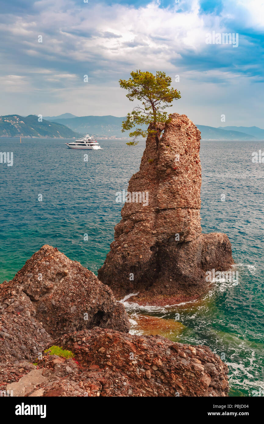 Seaview of Portofino, Italian Riviera, Liguria Stock Photo