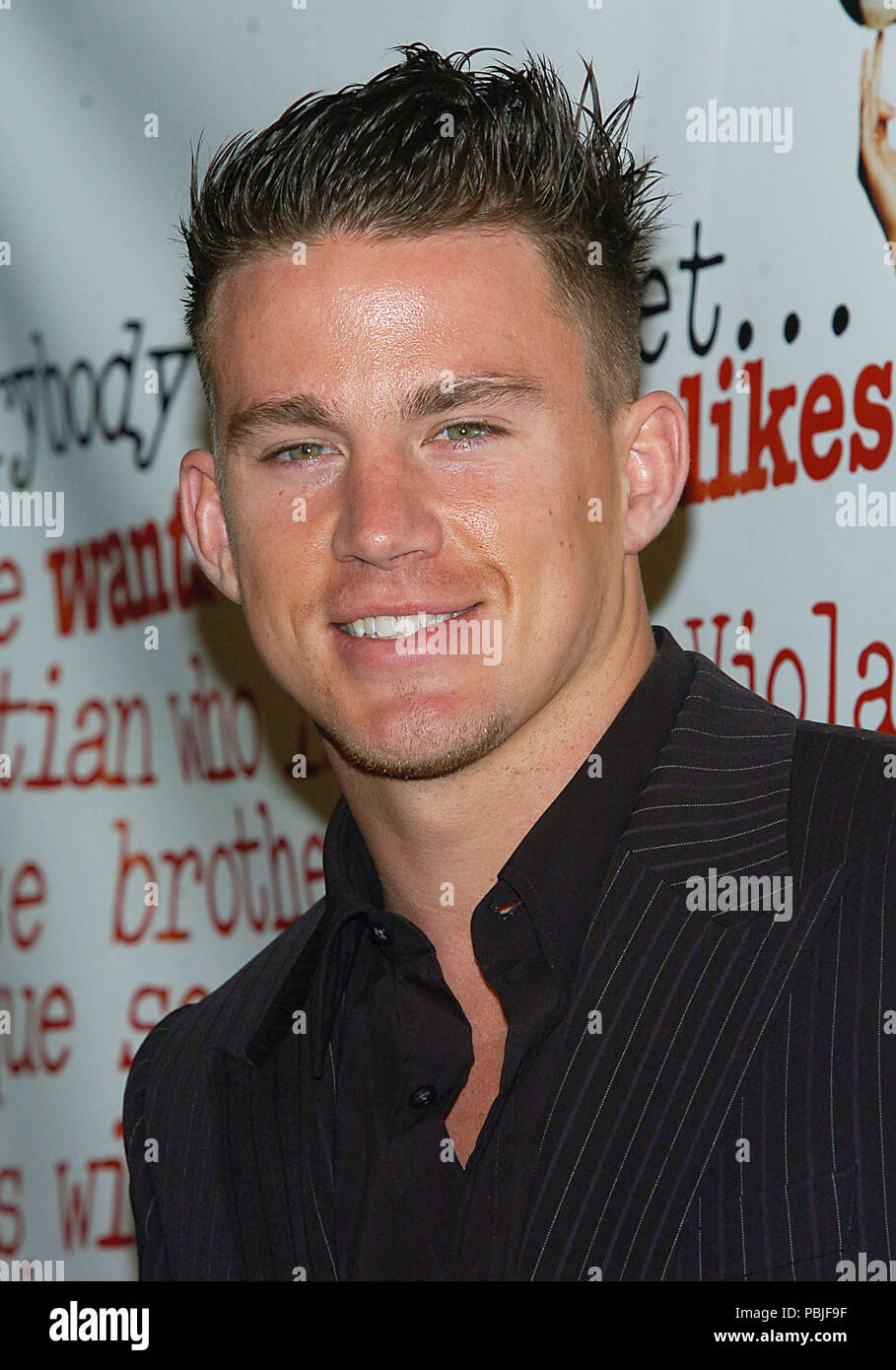 Channing  Tatum arriving at the She's The Man Premiere at the Westwood Village Theatre In Los Angeles.. March 8, 2006TatumChanning018 Red Carpet Event, Vertical, USA, Film Industry, Celebrities,  Photography, Bestof, Arts Culture and Entertainment, Topix Celebrities fashion /  Vertical, Best of, Event in Hollywood Life - California,  Red Carpet and backstage, USA, Film Industry, Celebrities,  movie celebrities, TV celebrities, Music celebrities, Photography, Bestof, Arts Culture and Entertainment,  Topix, headshot, vertical, one person,, from the year , 2006, inquiry tsuni@Gamma-USA.com Stock Photo