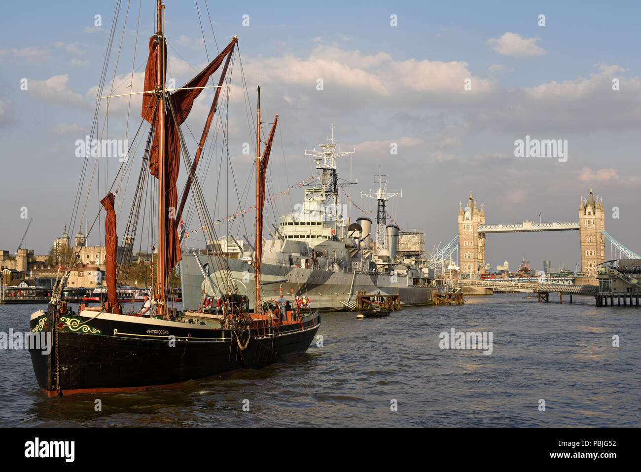 The Sailing Barge, Hydrogen, HMS Belfast, Tower of London and Tower