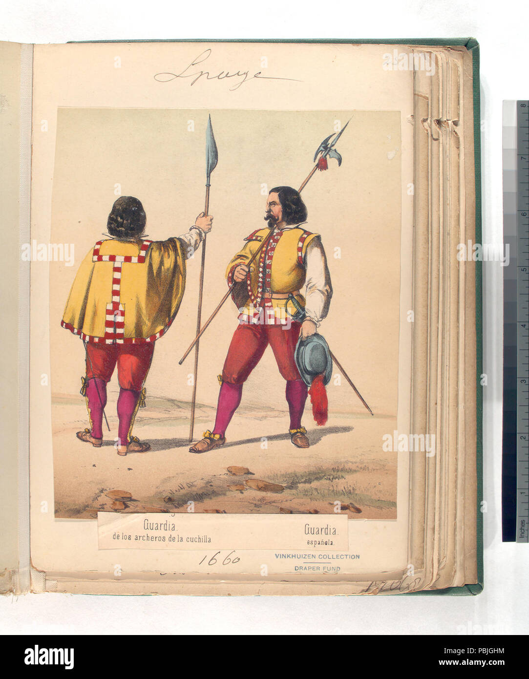 734 Guardia de los archeros de la cuchilla; Guardia española. (1660) (NYPL b14896507-87485) Stock Photo