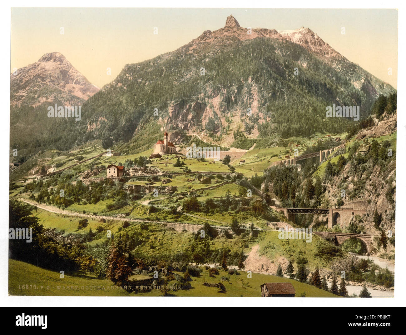 1835 Wassen, the tunnels, St. Gotthard Railway, Switzerland-LCCN2001703203 Stock Photo