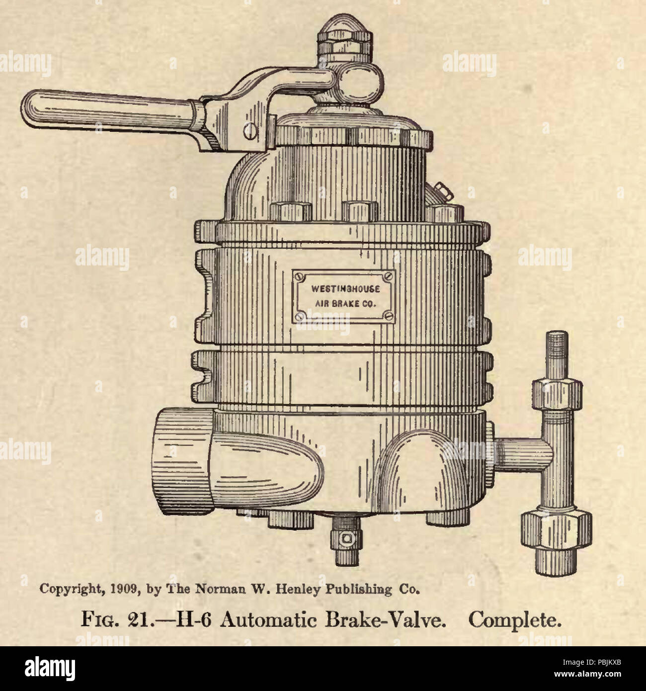 1844 Westinghouse Air Brake control handle and valve Stock Photo Alamy