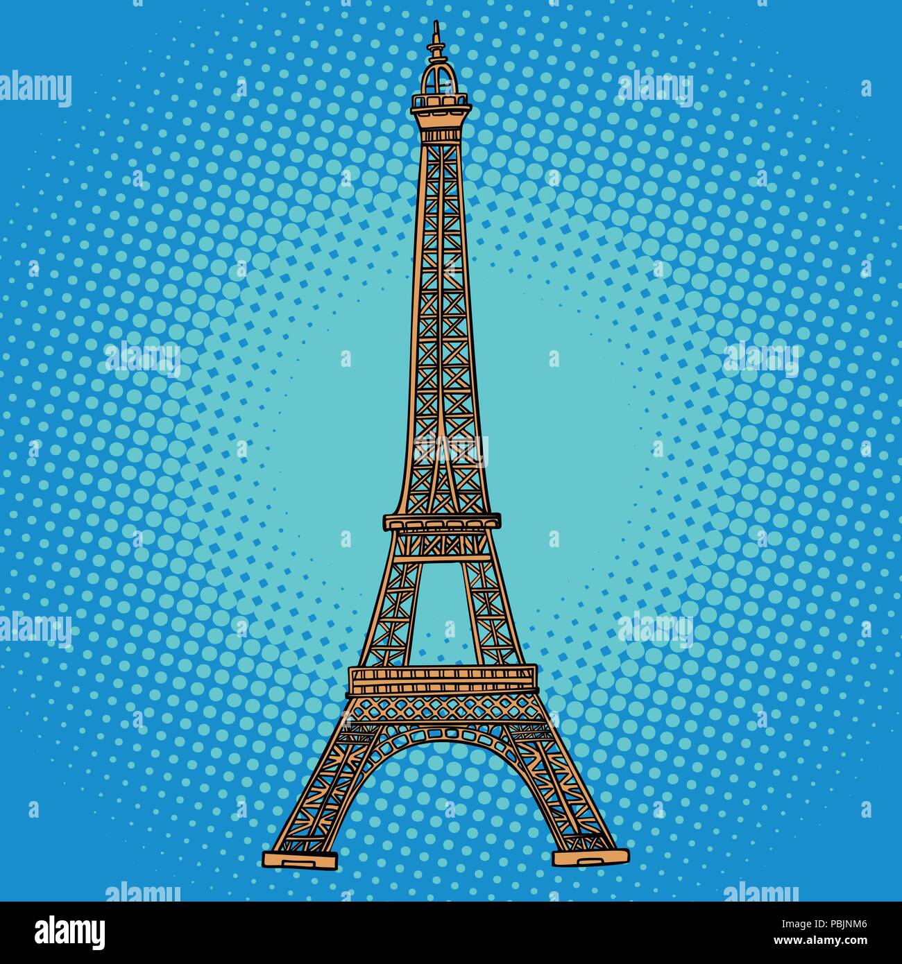 Eiffel tower. Paris France Stock Vector