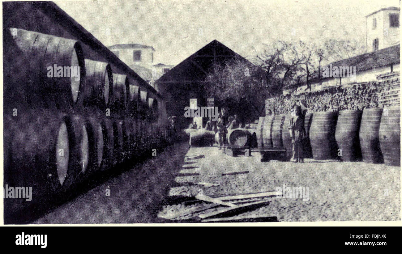 1861 Wine Shipper's Yard - Funchal, MON 1909 Stock Photo