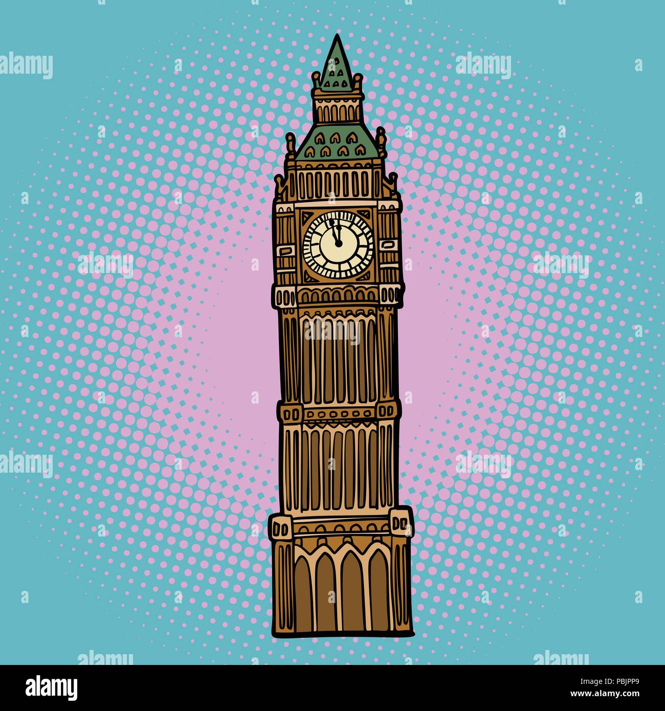 London Big Ben watch Stock Vector