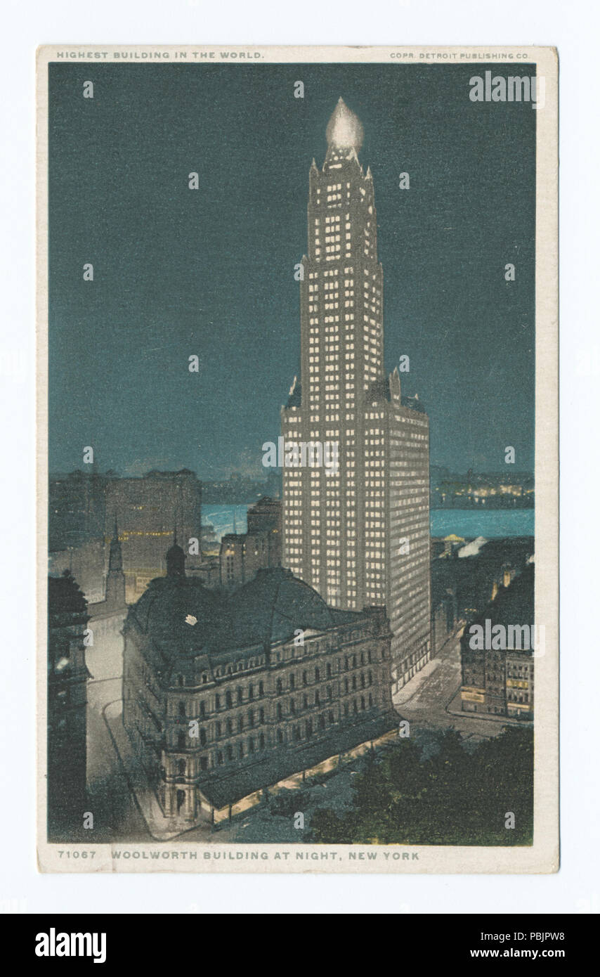 1869 Woolworth Building at Night, New York, N. Y (NYPL b12647398-74194) Stock Photo