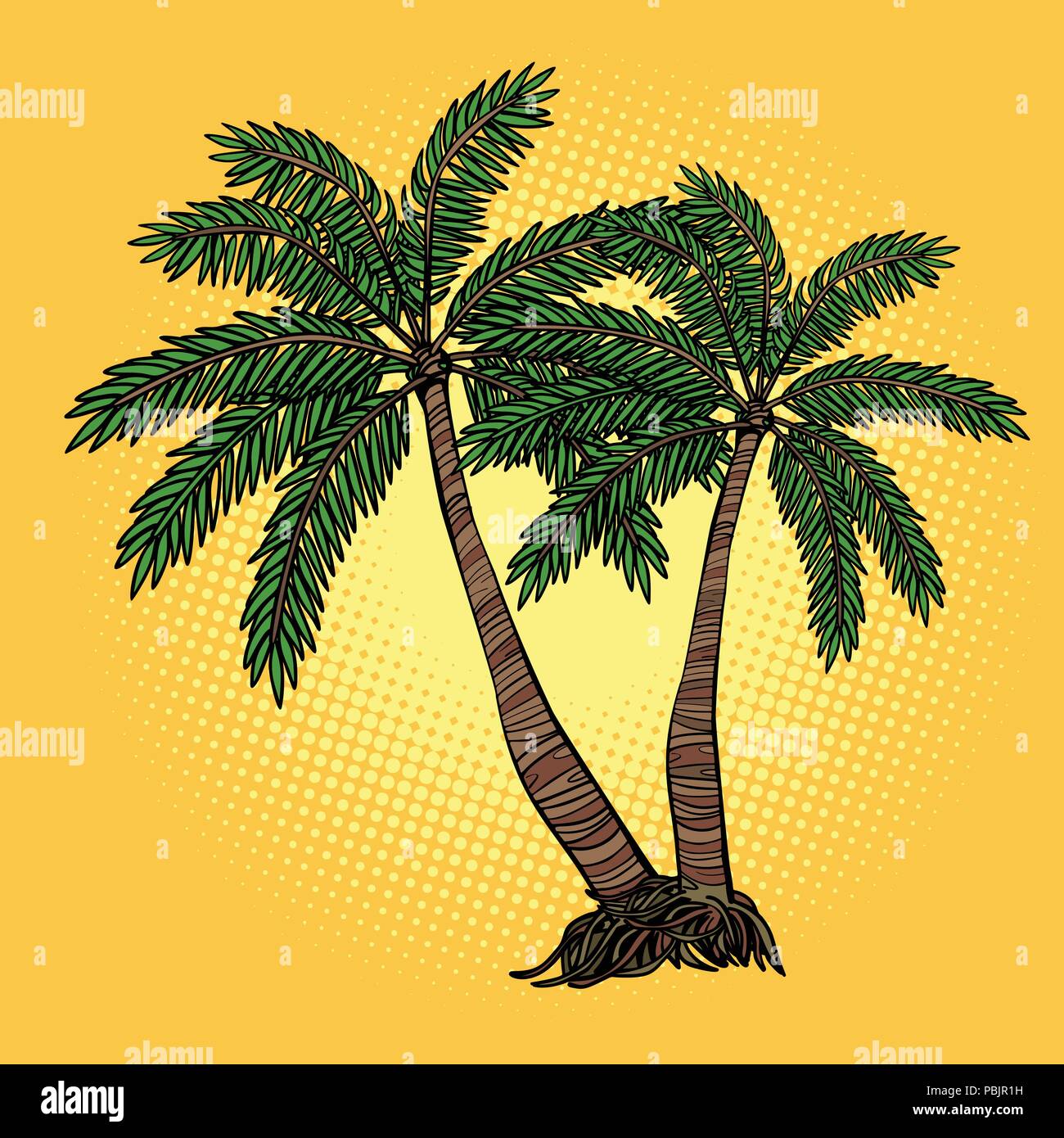 Tropical palm trees Stock Vector