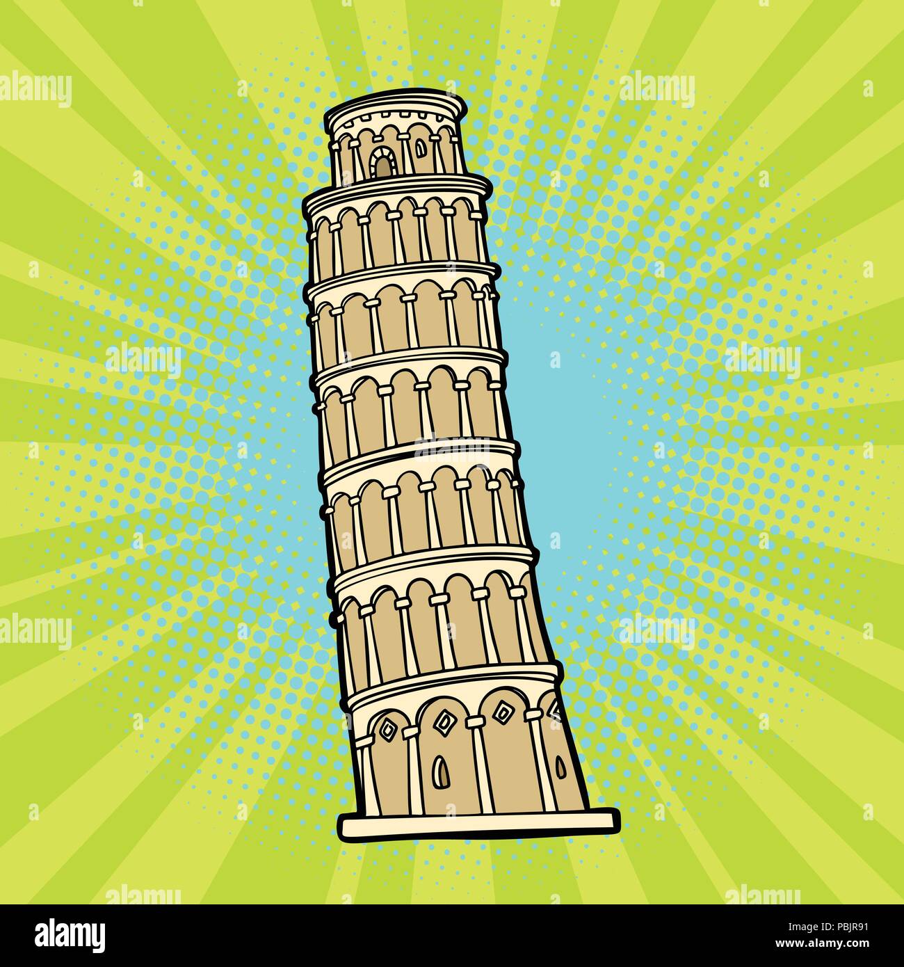 tower of Pisa. Italy tourism Stock Vector