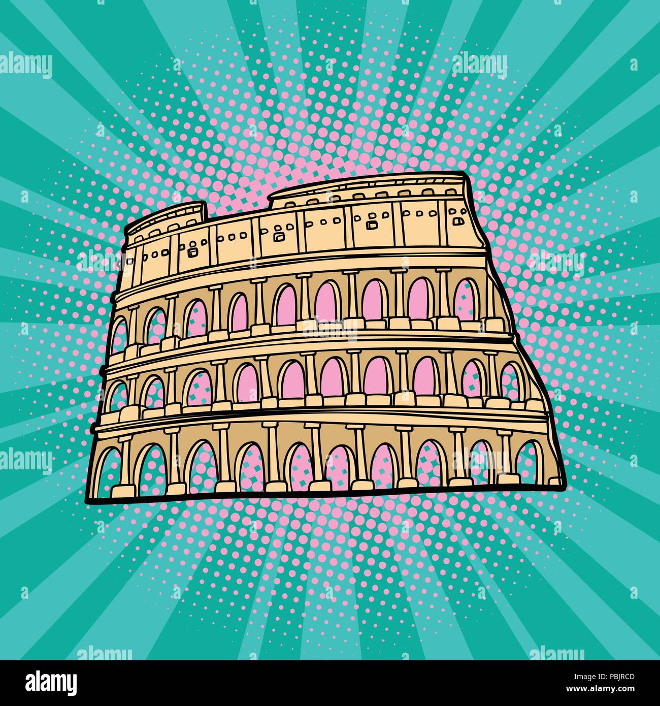 Coliseum. Rome Italy. Tourism and travel Stock Vector