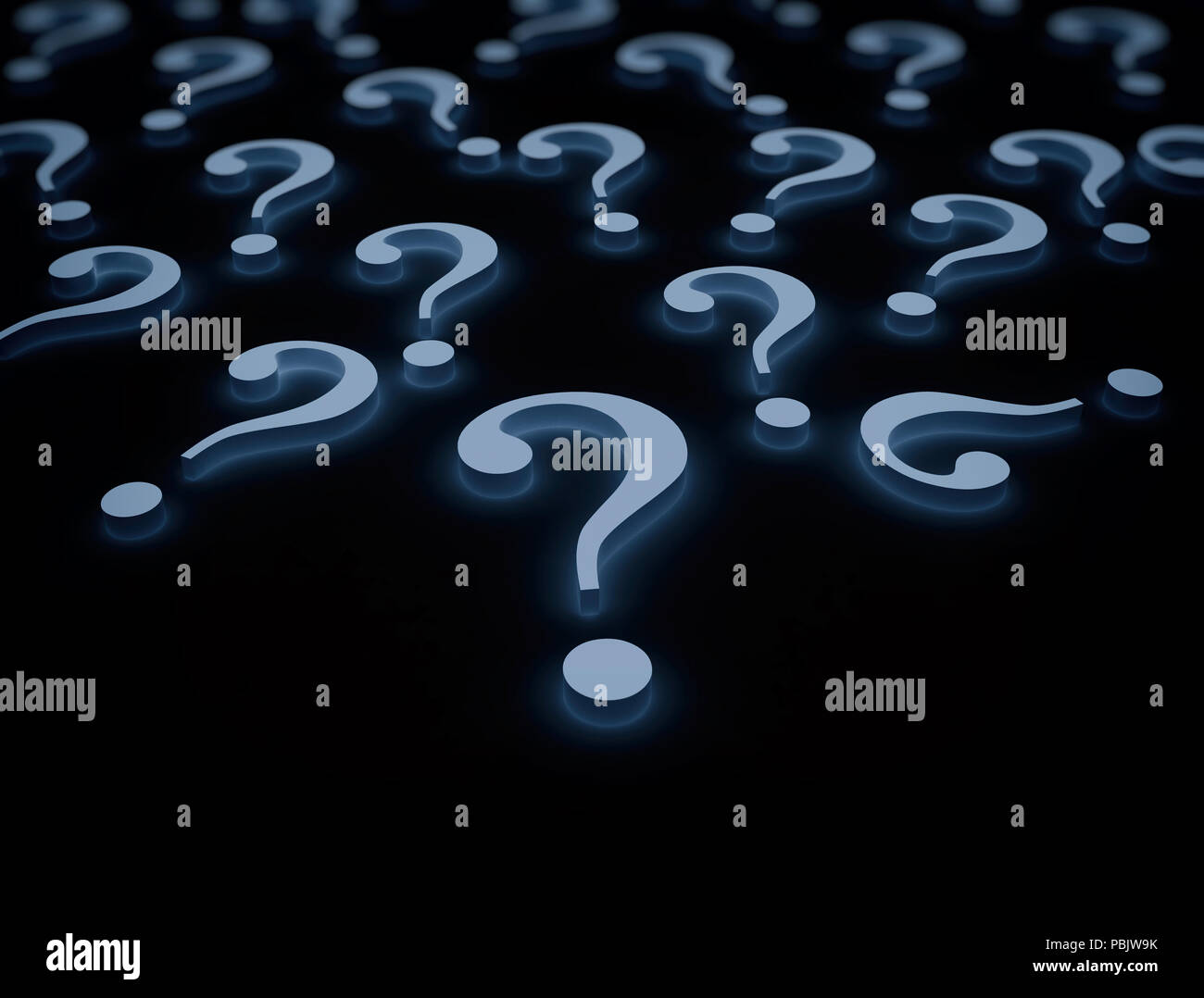 3D question marks on white background Stock Photo - Alamy