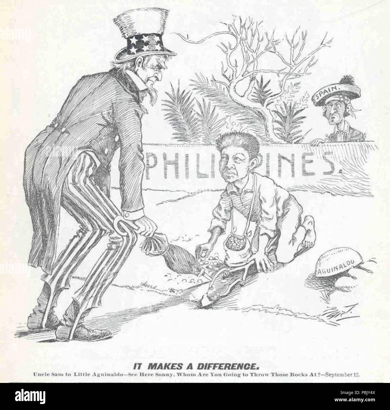 1909 “Uncle Sam to Little Aguinaldo — See Here Sonny, Whom Are You