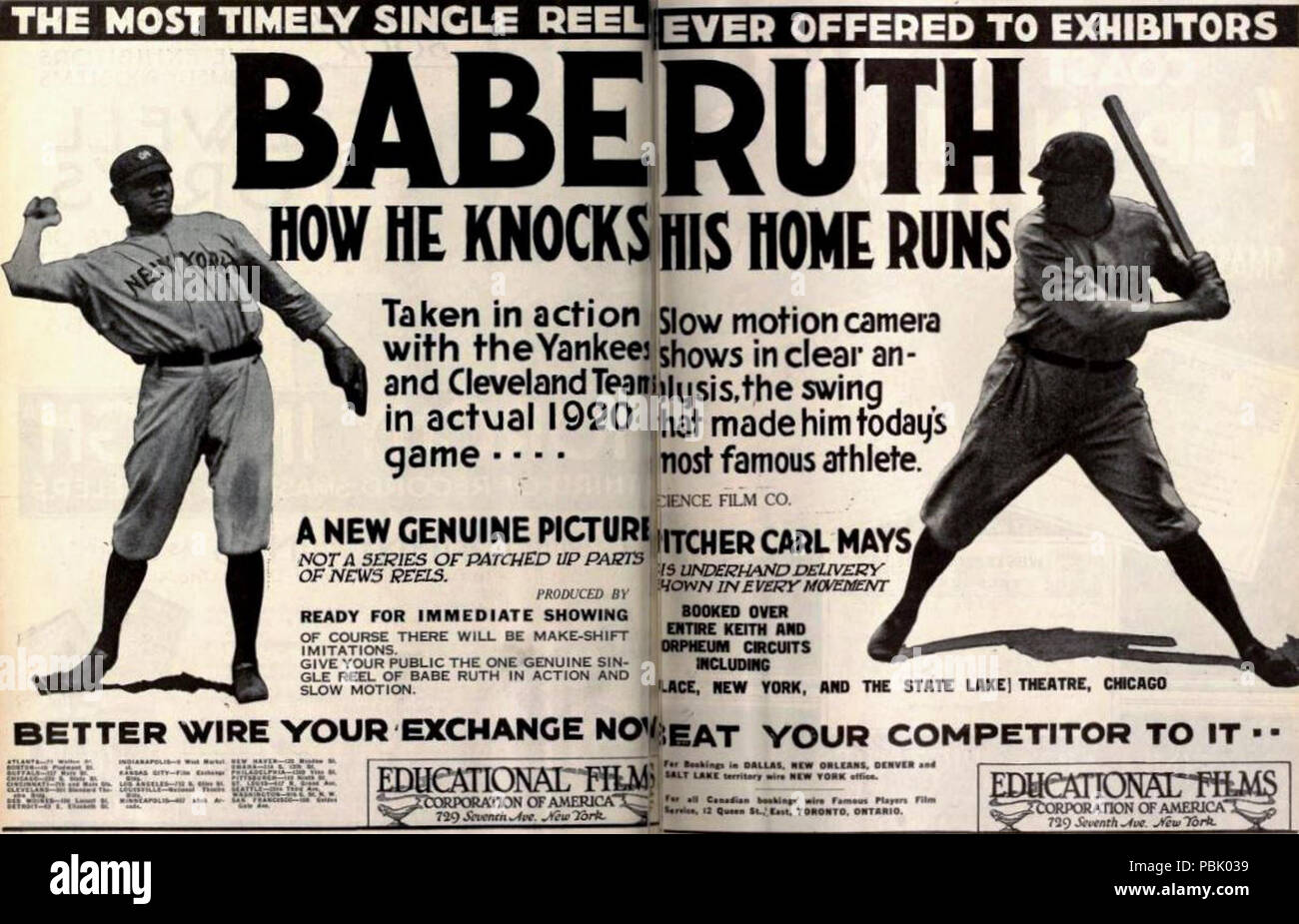 773 How Babe Ruth Hits a Home Run (1920) - 1 Stock Photo