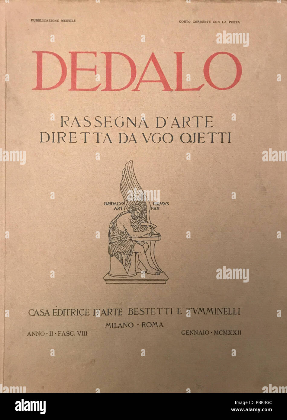 1263 Rivista Dedalo Edita da Bestetti Edizioni d'Arte, Direttore Ugo Ojetti, 1921 Stock Photo