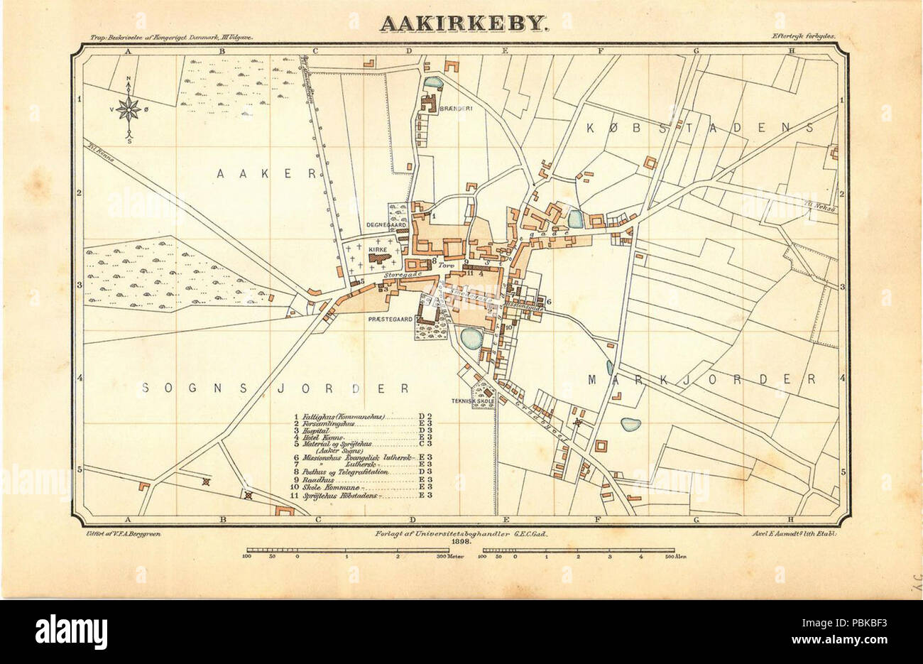 Aakirkeby 1898. Stock Photo
