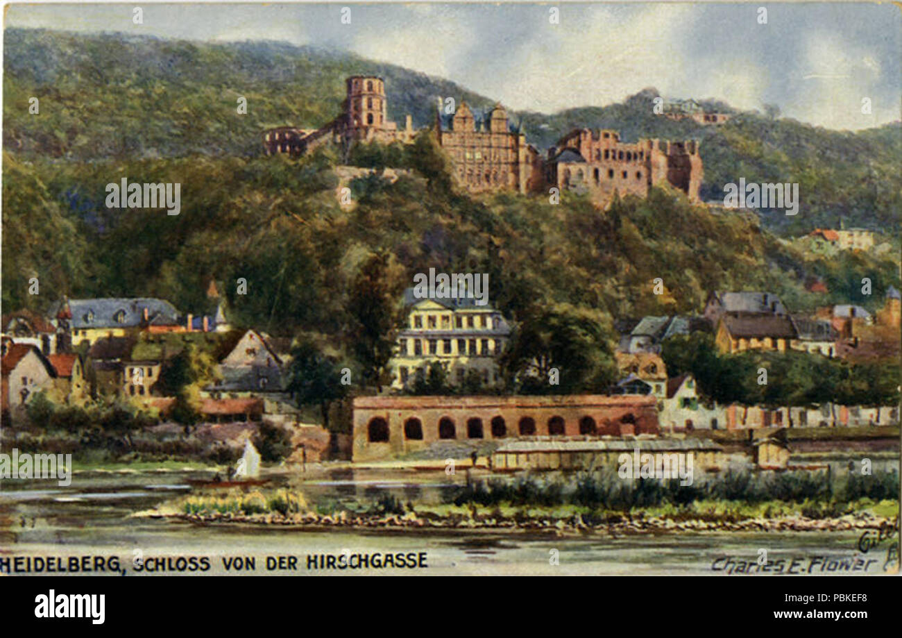 749 Heidelberg, Schloss von der Hirschgasse. 610 (NBY 418813) Stock Photo