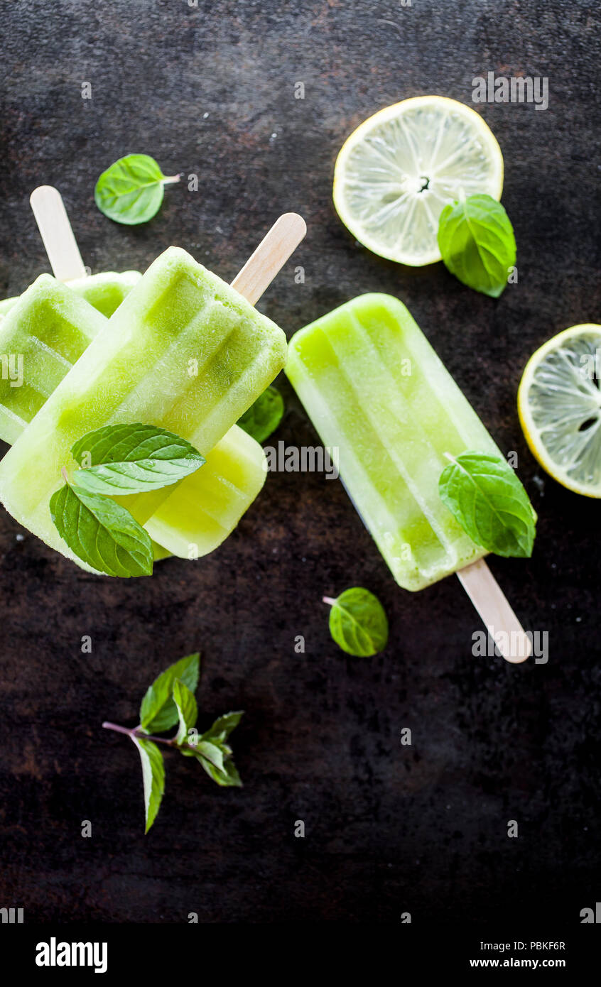 Popsicles made of healthy ingredients Stock Photo