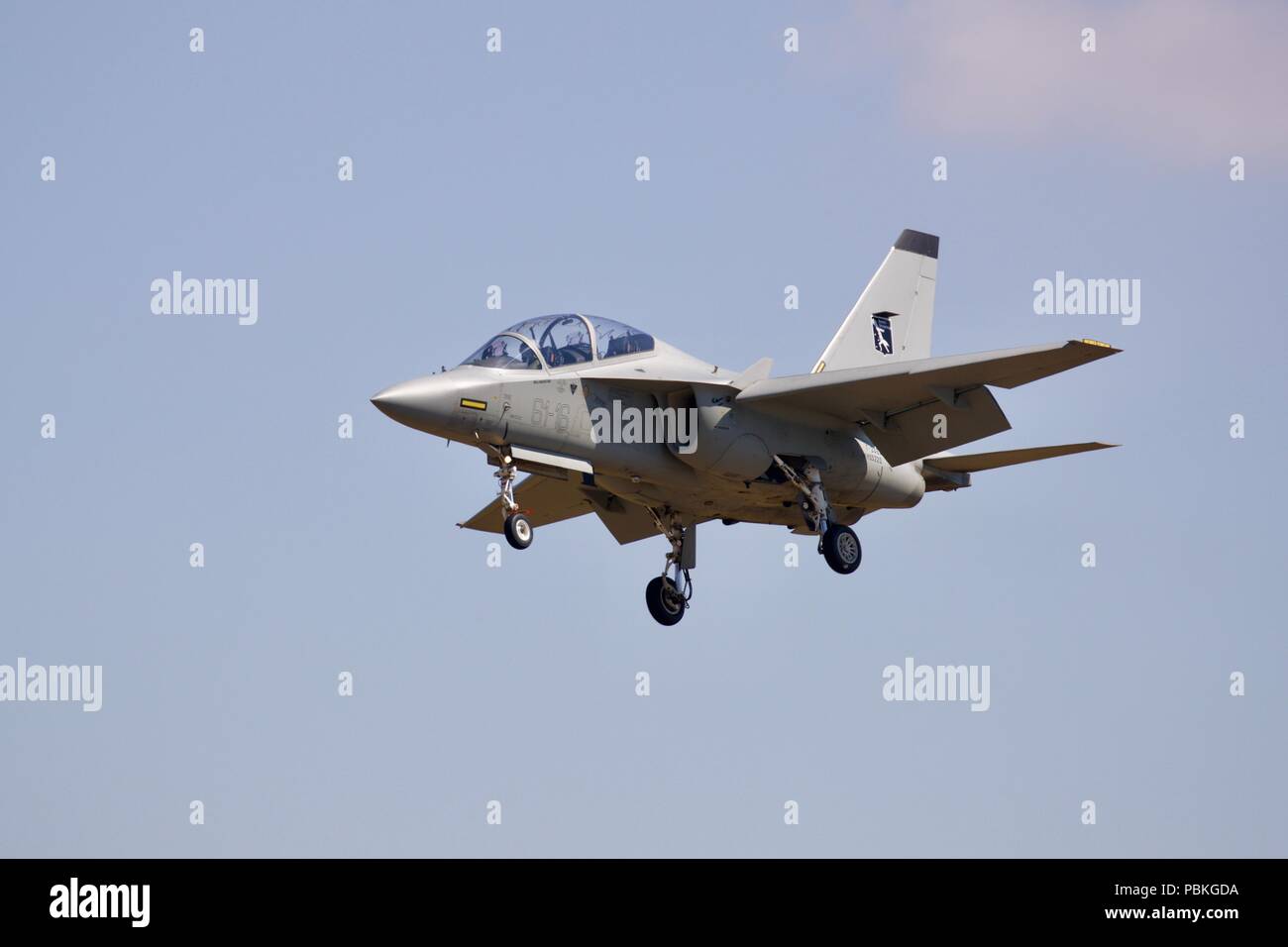 Italian Air Force T-346A Master jet trainer landing at RAF Fairford for ...