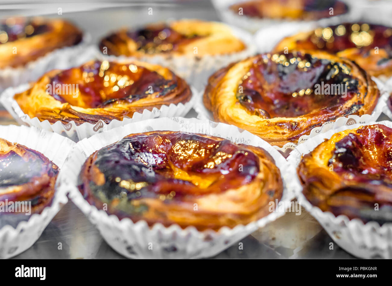 MADRID, SPAIN AUGUST 27, 2017 Traditional Portuguese pastry called